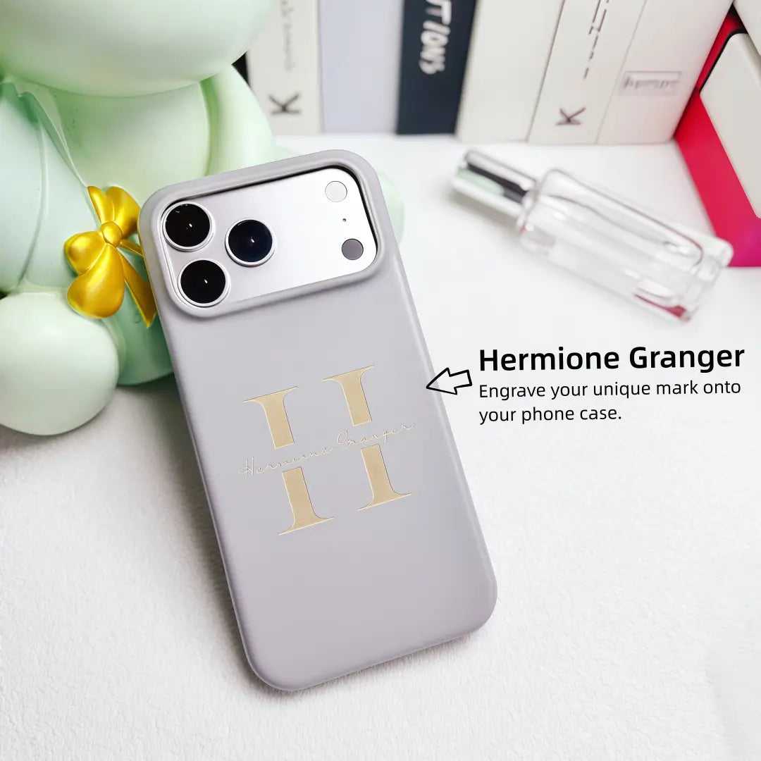 Custom Name Logo Engraved Phone Case – Lambskin