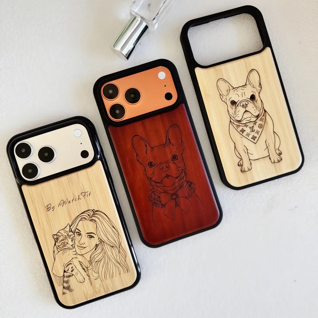 Custom Photo Line Art Case-Wood