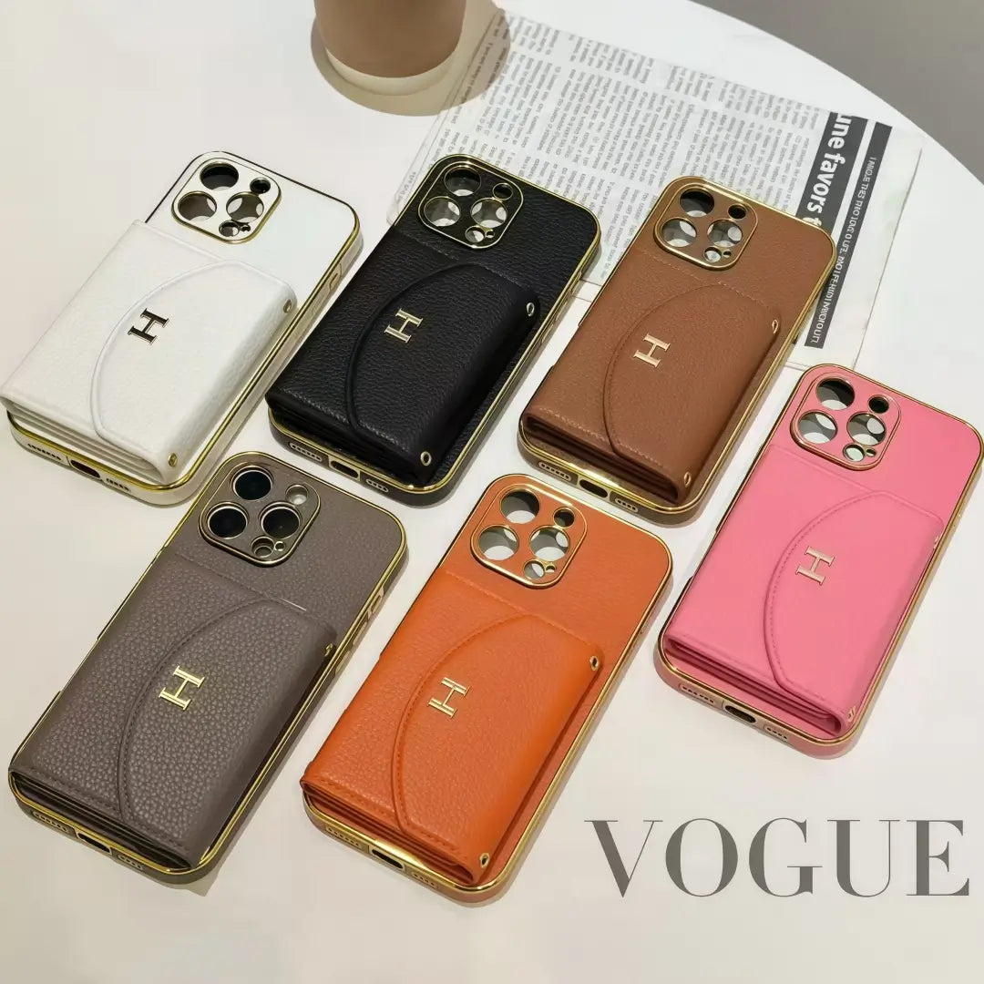 H iPhone leather Case with cardholder