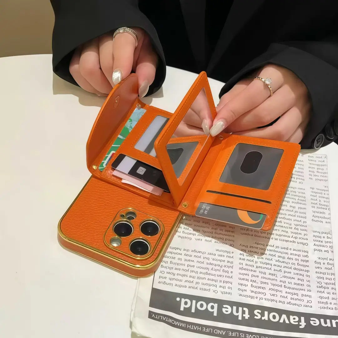 H iPhone leather Case with cardholder