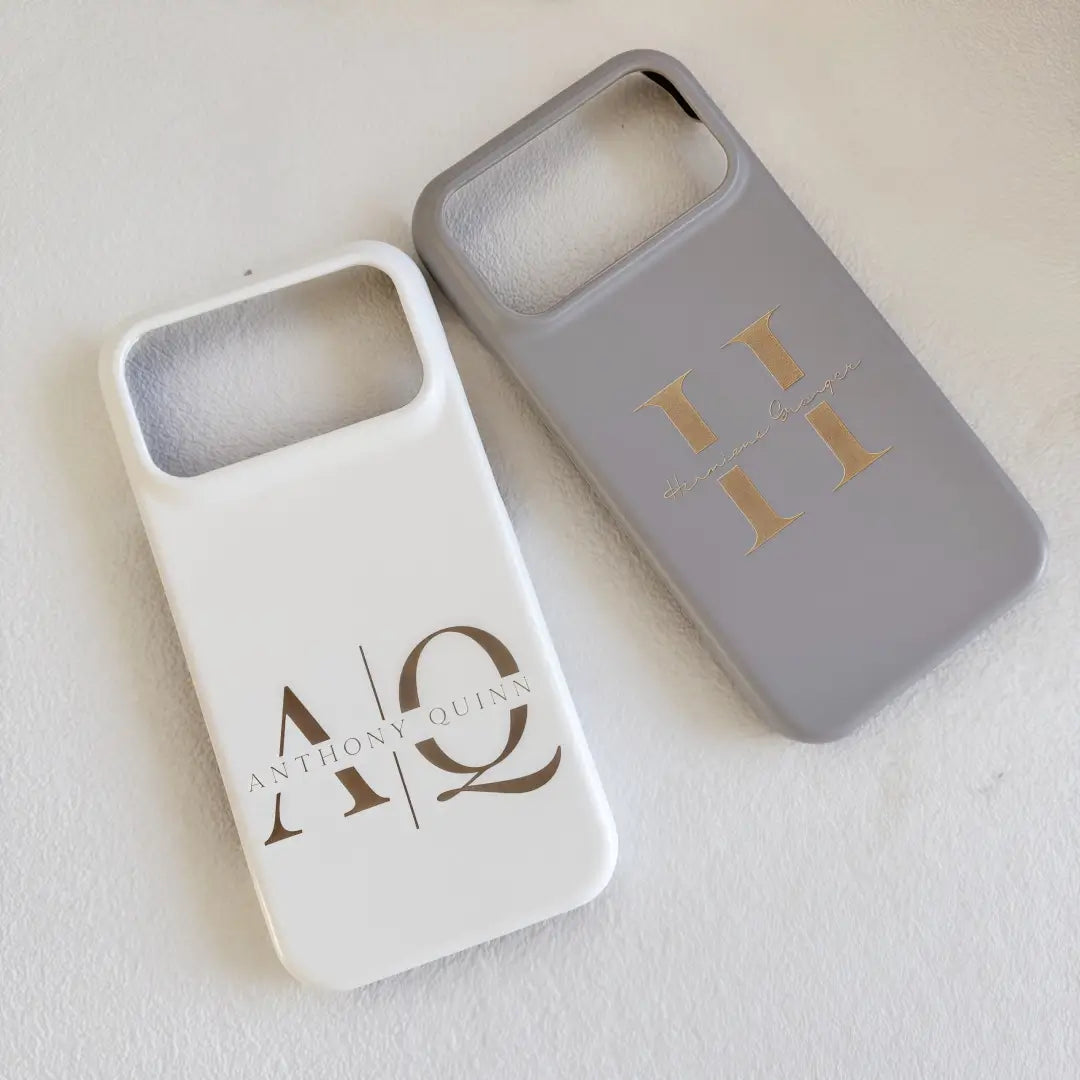 Custom Name Logo Engraved Phone Case – Lambskin