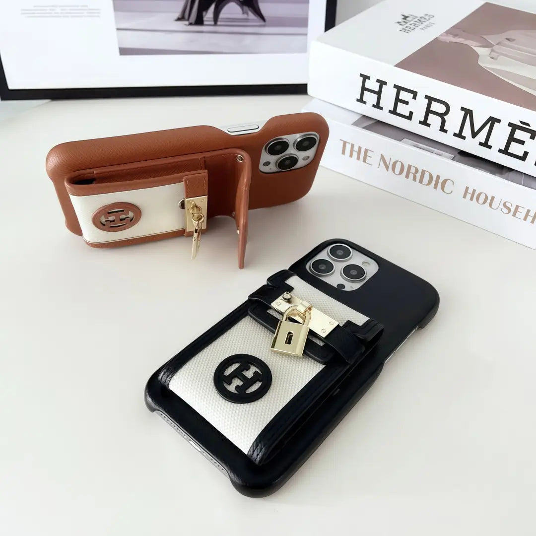H iPhone Case with cardholder