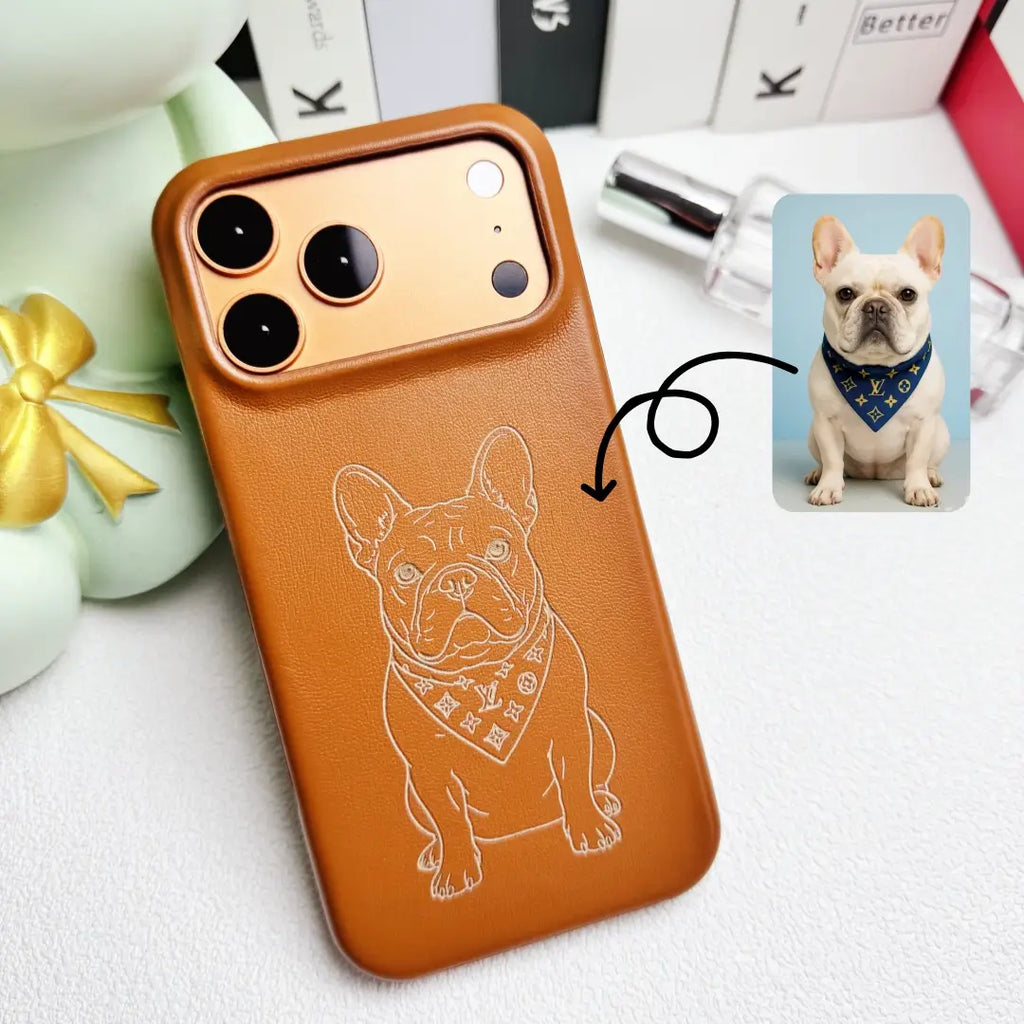 Custom Photo Line Art Case-Lambskin