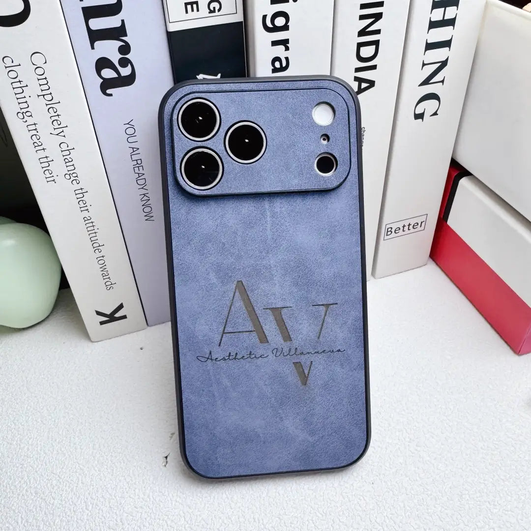 Custom Name Logo Engraved Phone Case– Suede