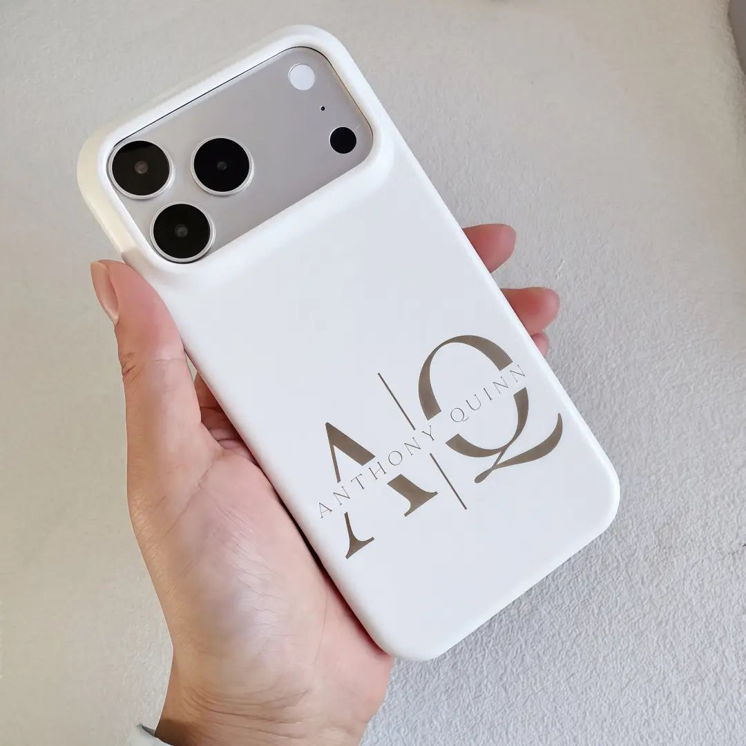 Custom Name Logo Engraved Phone Case – Lambskin