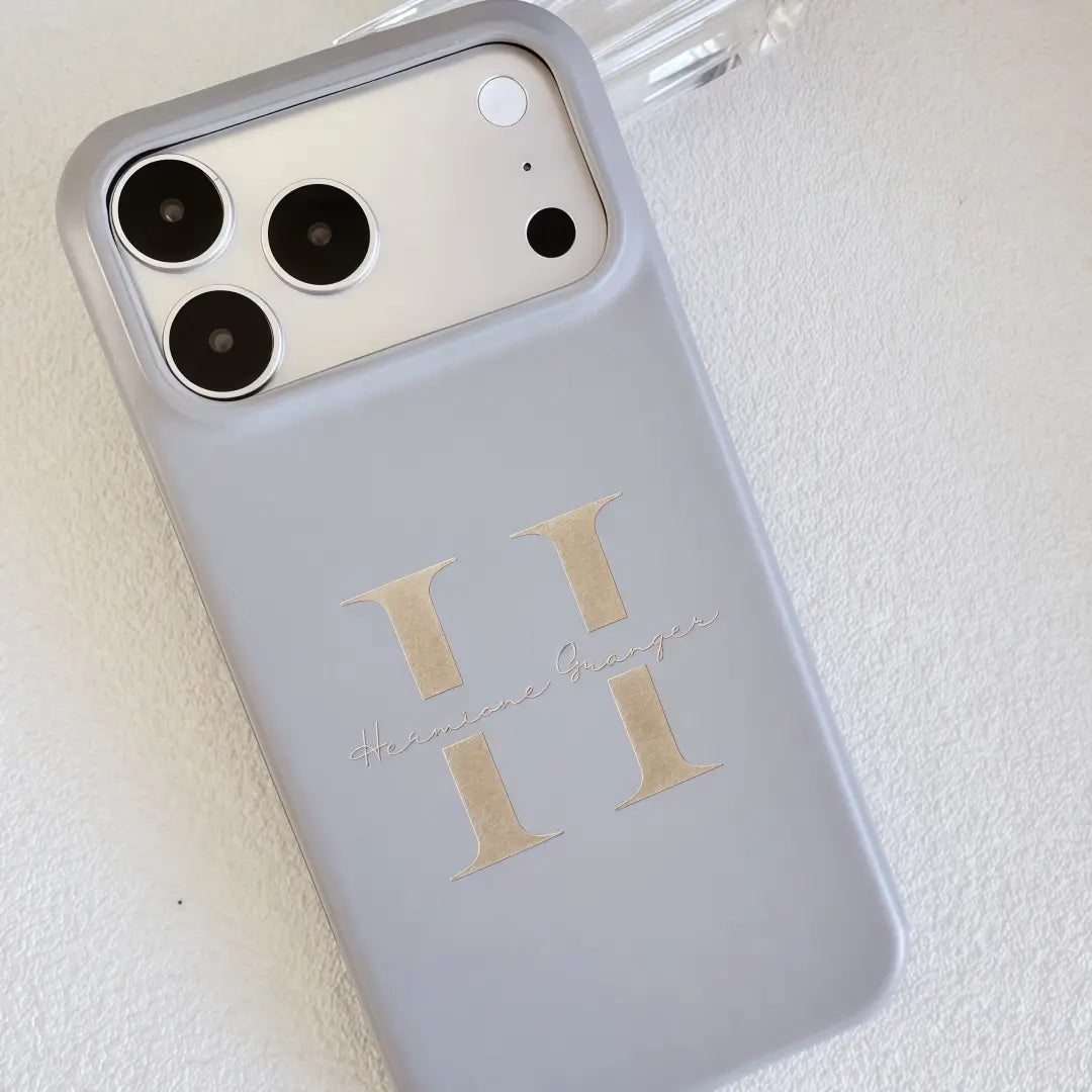 Custom Name Logo Engraved Phone Case – Lambskin