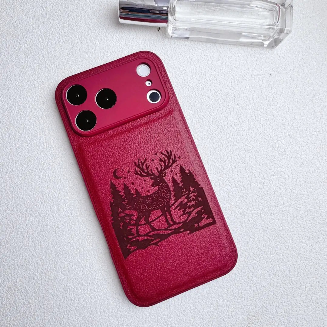 Custom Photo Line Art Case-Pebbled Leather