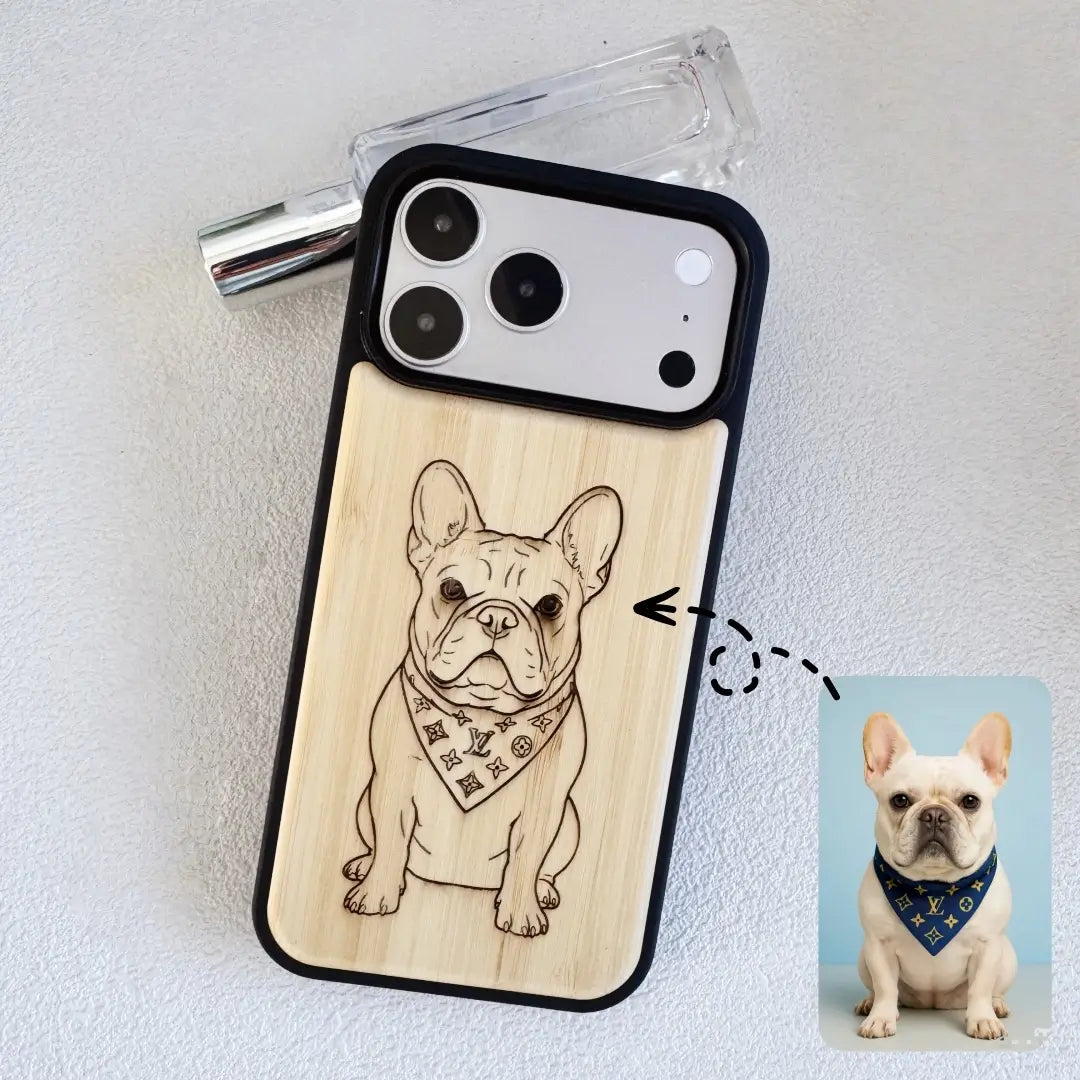 Custom Photo Line Art Case-Wood