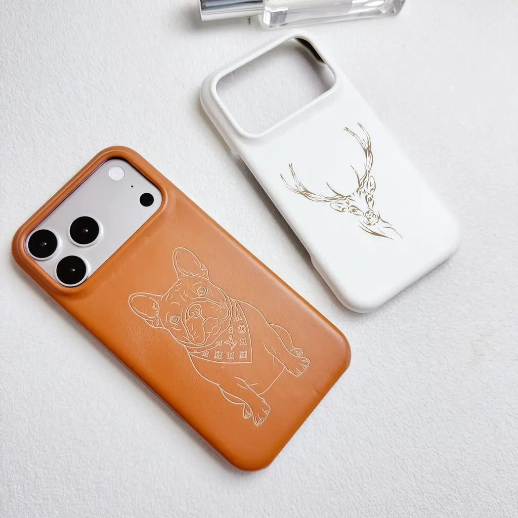 Custom Photo Line Art Case-Lambskin