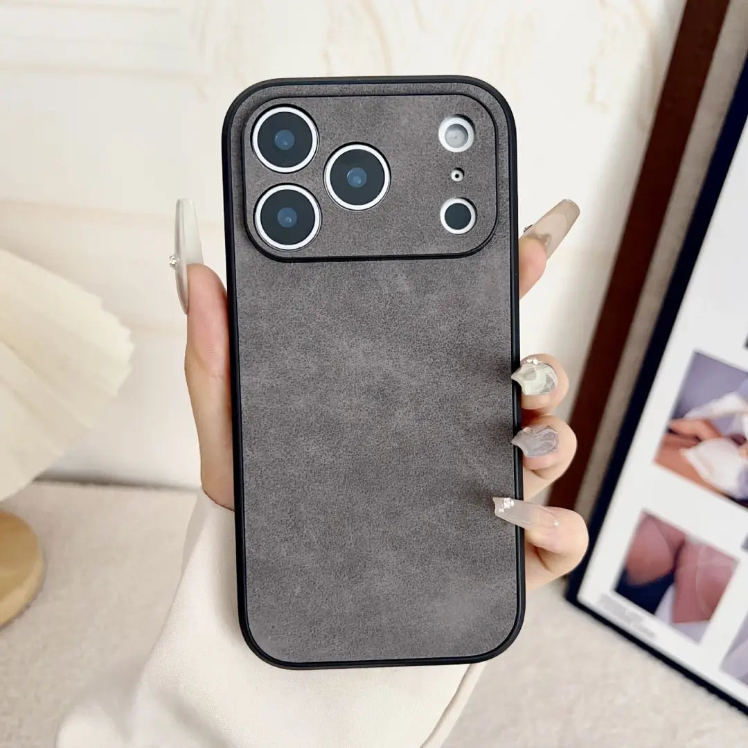 Custom Name Logo Engraved Phone Case– Suede