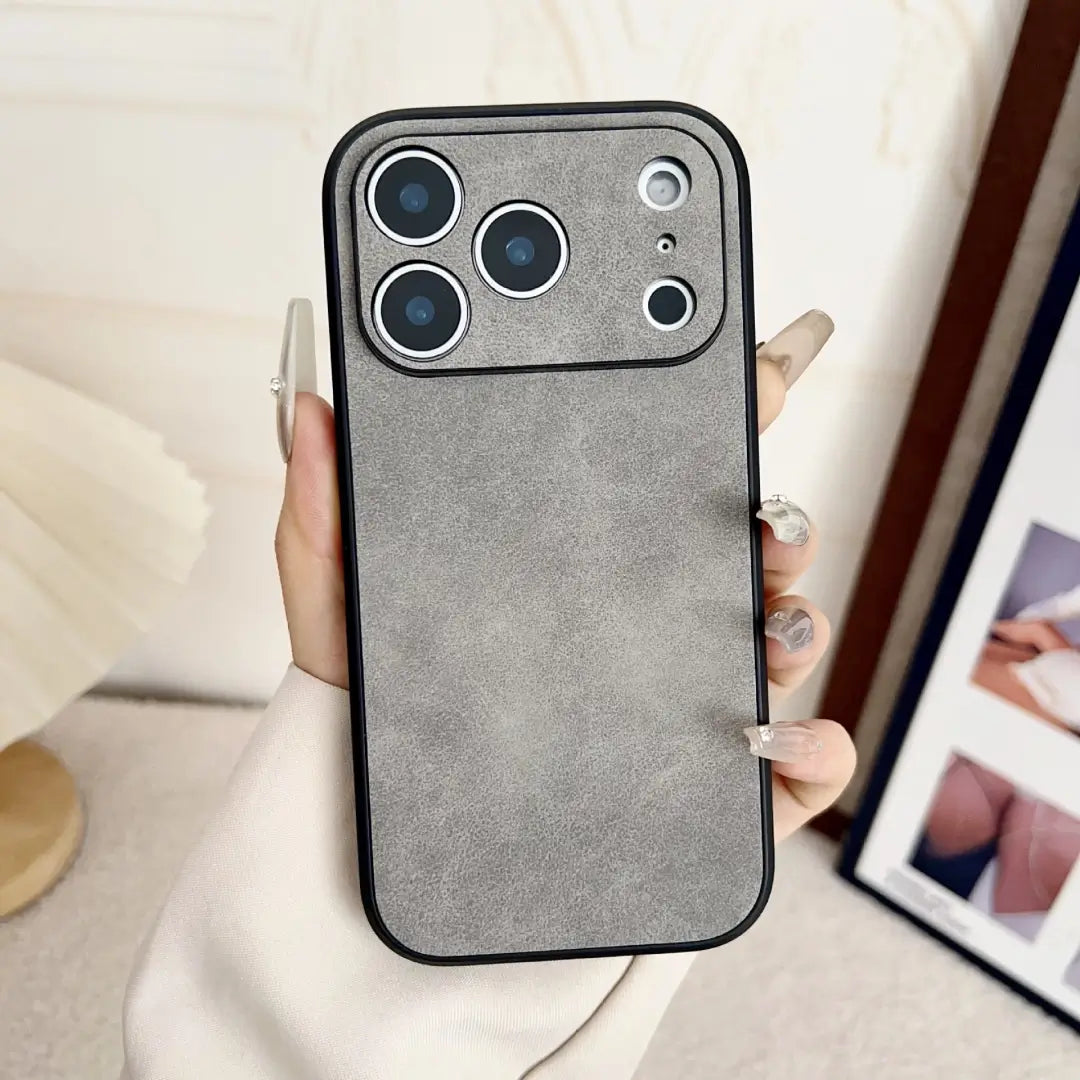 Custom Name Logo Engraved Phone Case– Suede