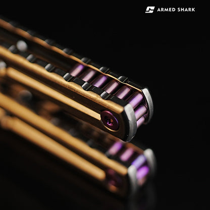 Armed Shark Krake Raken Titanium Silvery balisong trainer
